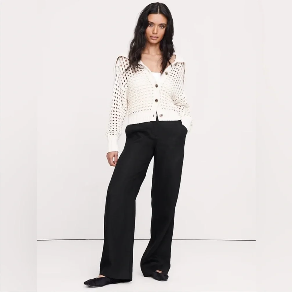 NWT! Banana Republic The Everyday Wide-Leg Pant in Linen- 🖤Medium Tall 892686